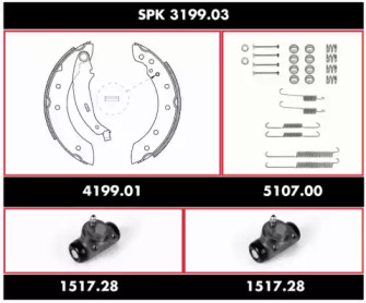 Комплект тормозов, барабанный тормозной механизм REMSA SPK 3199.03