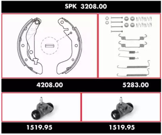 Комплект тормозов, барабанный тормозной механизм REMSA SPK 3208.00