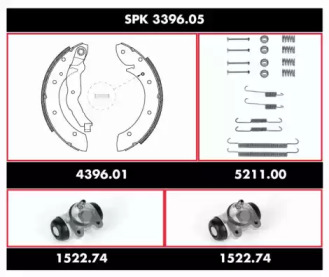 Комплект тормозов, барабанный тормозной механизм REMSA SPK 3396.05