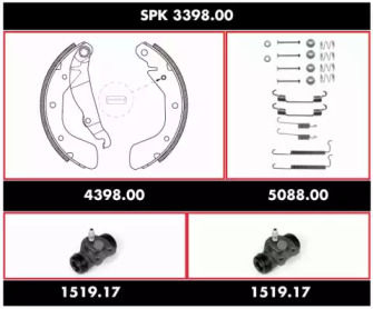 Комплект тормозов, барабанный тормозной механизм REMSA SPK 3398.00