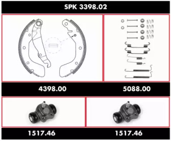 Комплект тормозов, барабанный тормозной механизм REMSA SPK 3398.02