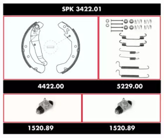 Комплект тормозов, барабанный тормозной механизм REMSA SPK 3422.01