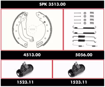 Комплект тормозов, барабанный тормозной механизм REMSA SPK 3513.00