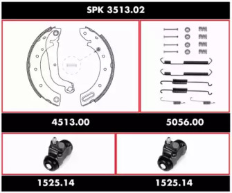 Комплект тормозов, барабанный тормозной механизм REMSA SPK 3513.02