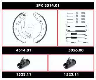 Комплект тормозов, барабанный тормозной механизм REMSA SPK 3514.01