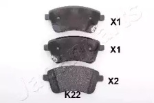 Комплект тормозных колодок JAPANPARTS PA-K22AF