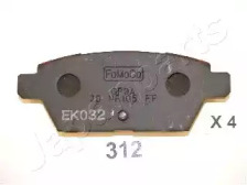 Комплект тормозных колодок JAPANPARTS PP-312AF