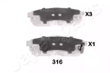 Комплект тормозных колодок JAPANPARTS PP-316AF