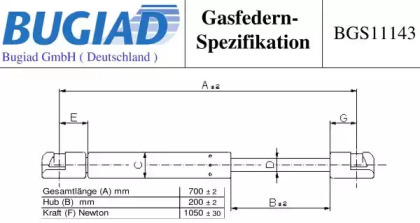 Газовая пружина BUGIAD BGS11143