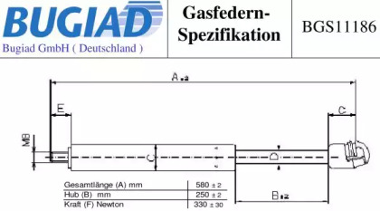 Газовая пружина BUGIAD BGS11186
