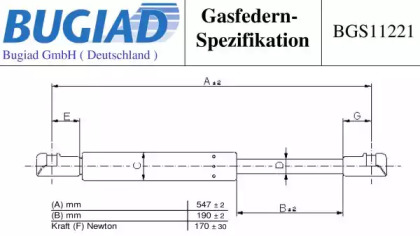 Газовая пружина BUGIAD BGS11221