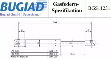 Газовая пружина BUGIAD BGS11231