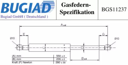 Газовая пружина BUGIAD BGS11237