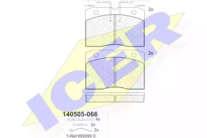 Комплект тормозных колодок ICER 140505