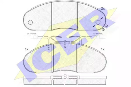 Комплект тормозных колодок ICER 140560