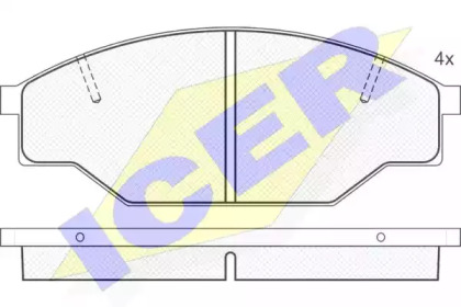 Комплект тормозных колодок ICER 140614