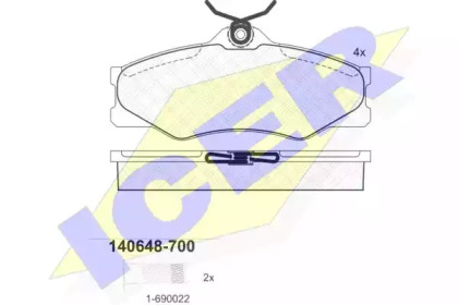 Комплект тормозных колодок ICER 140648-700