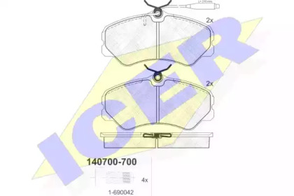 Комплект тормозных колодок ICER 140700-700