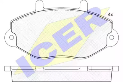 Комплект тормозных колодок ICER 140897