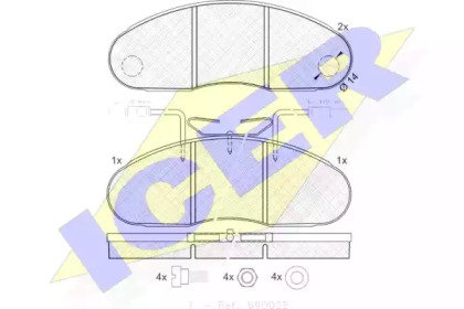 Комплект тормозных колодок ICER 140994