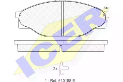 Комплект тормозных колодок ICER 141010