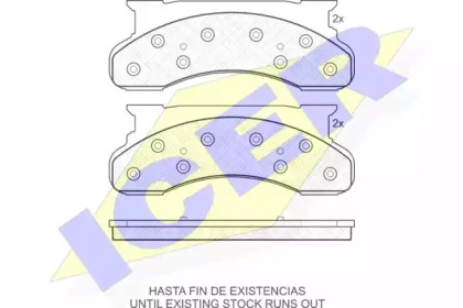 Комплект тормозных колодок, дисковый тормоз ICER 141176
