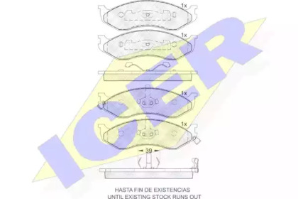 Комплект тормозных колодок ICER 141397