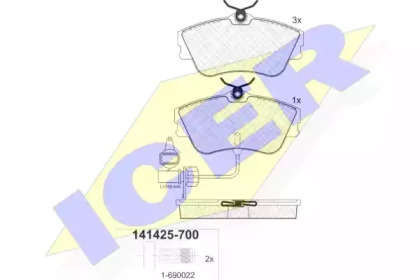 Комплект тормозных колодок ICER 141425