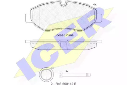 Комплект тормозных колодок ICER 141786