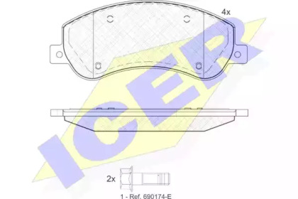 Комплект тормозных колодок ICER 141793-204