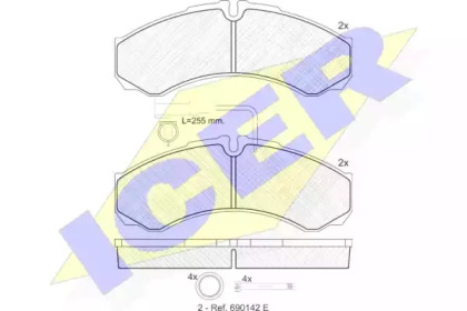 Комплект тормозных колодок ICER 141848
