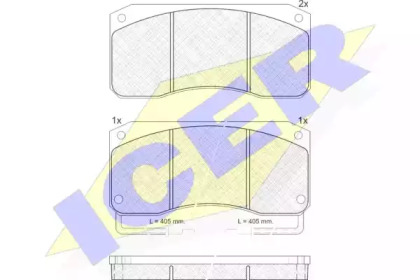 Комплект тормозных колодок ICER 150782