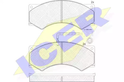 Комплект тормозных колодок ICER 151037
