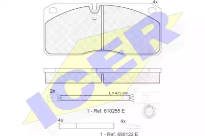 Комплект тормозных колодок ICER 151078-116