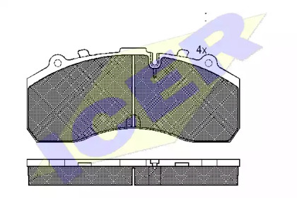 Комплект тормозных колодок ICER 151195