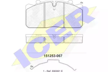 Комплект тормозных колодок ICER 151253-067