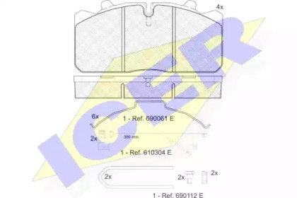 Комплект тормозных колодок ICER 151253-122