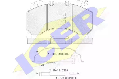 Комплект тормозных колодок ICER 151280-119