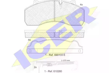 Комплект тормозных колодок ICER 151423-118