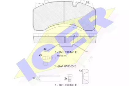 Комплект тормозных колодок ICER 151430-122