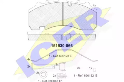 Комплект тормозных колодок ICER 151630