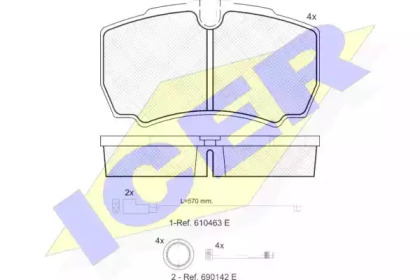 Комплект тормозных колодок ICER 151640-229