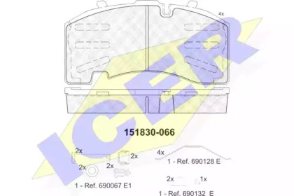 Комплект тормозных колодок ICER 151830