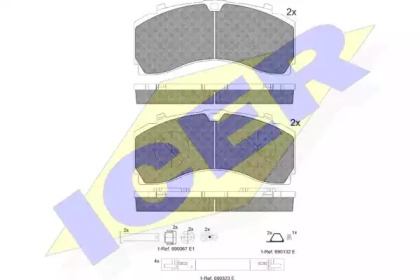 Комплект тормозных колодок ICER 152124-066