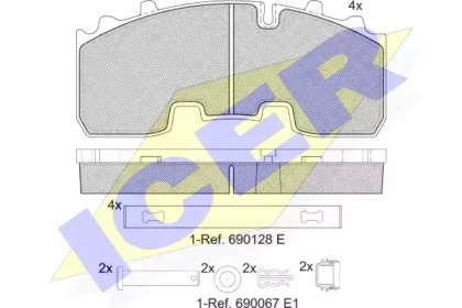 Комплект тормозных колодок ICER 152156-066