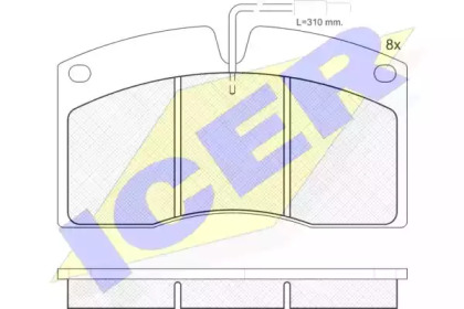 Комплект тормозных колодок ICER 161039