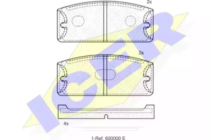 Комплект тормозных колодок ICER 180021