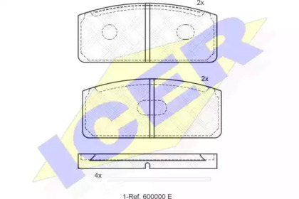 Комплект тормозных колодок ICER 180029