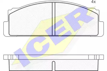 Комплект тормозных колодок ICER 180068