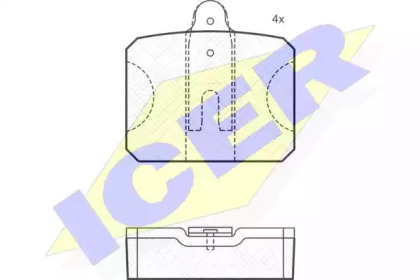 Комплект тормозных колодок ICER 180114